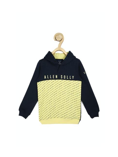 allen-solly-junior-yellow-&-navy-graphic-print-hoodie
