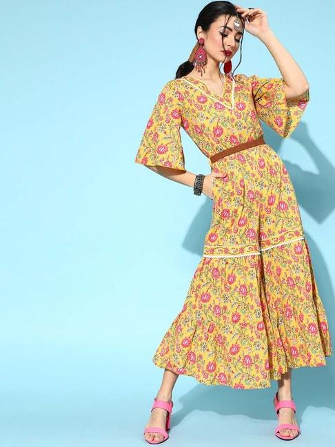 yufta-yellow-cotton-floral-print-jumpsuit