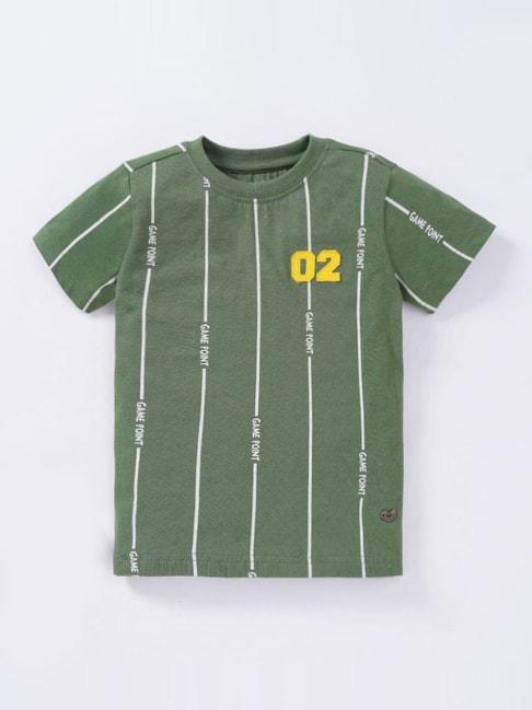 ed-a-mamma-kids-green-cotton-striped-t-shirt