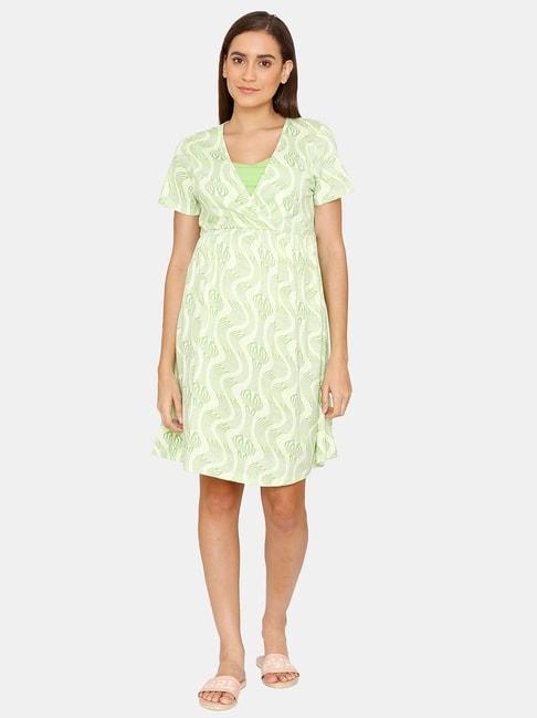 zivame-green-printed-maternity-night-dress