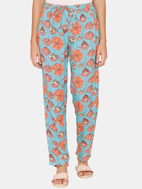 zivame-blue-floral-print-pyjamas