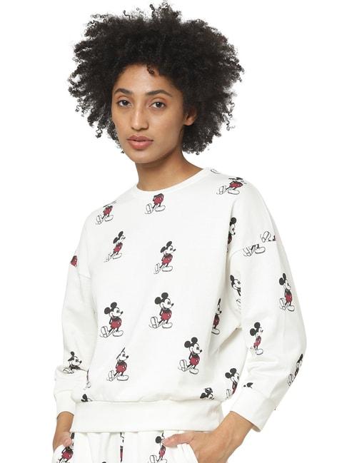only-white-round-neck-printed-sweatshirt