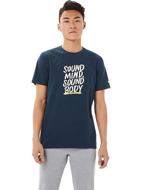 Asics Blue Printed T-Shirt