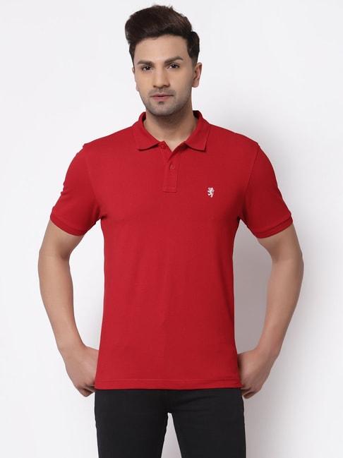 Red Tape Red Cotton Polo T-Shirt