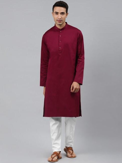 manq-maroon-regular-fit-ethnic-wear