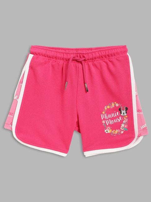 blue-giraffe-kids-pink-cotton-printed-shorts