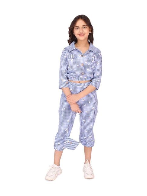 Cutecumber Kids Blue Checkered Clothing Sets