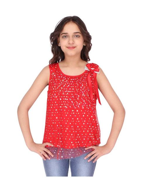 cutecumber-kids-red-sequence-casual-top