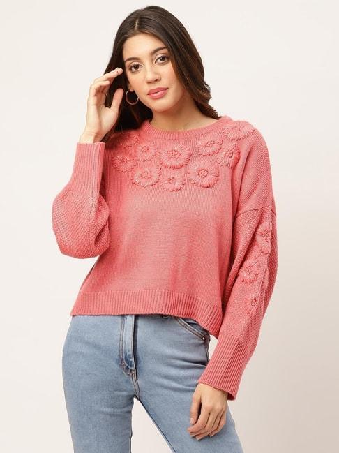 Elle Pink Embroidered Sweater