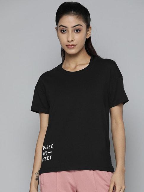 alcis-black-graphic-print-sports-t-shirt
