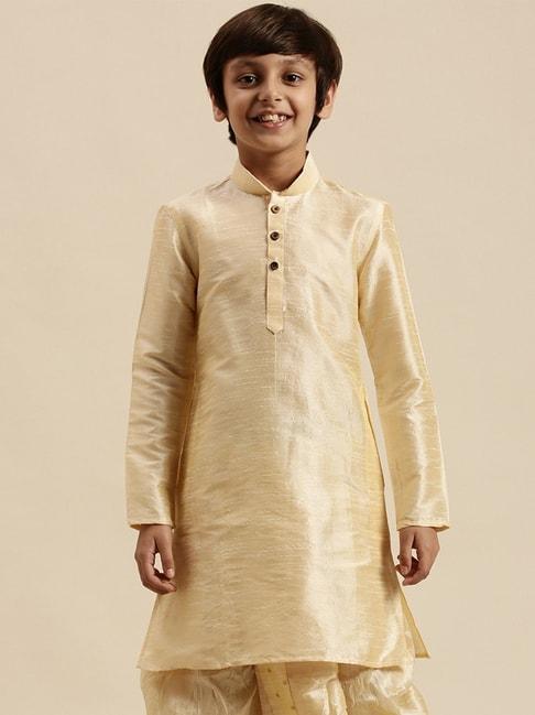 sanwara-kids-beige-regular-fit-kurta