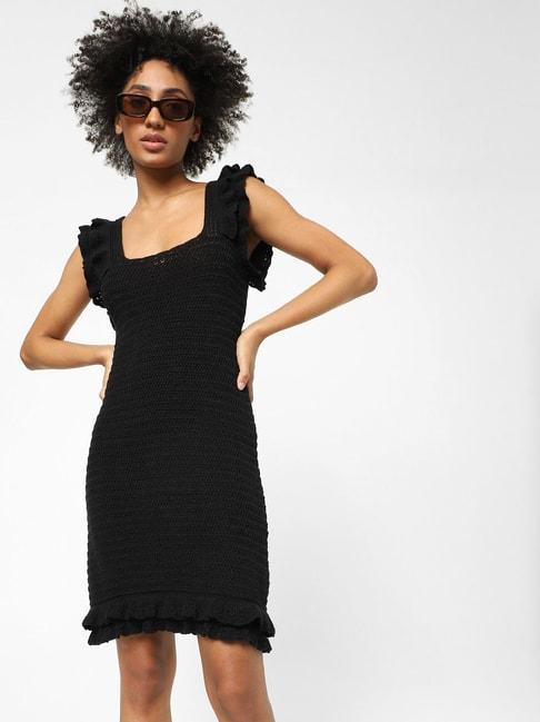 Only Black Self Design Dress