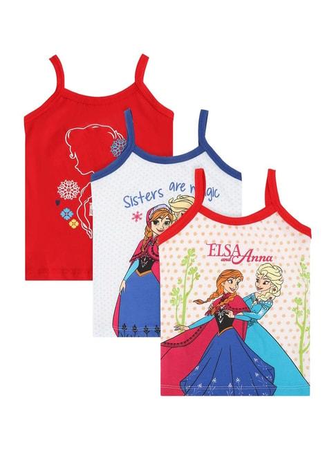 Bodycare Kids Multicolored Cotton Printed Vest (Pack of 3)