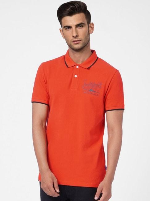 Jack & Jones Mars Red Slim Fit Polo T-Shirt