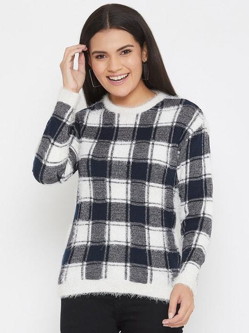 crimsoune-club-black-&-white-checks-sweater