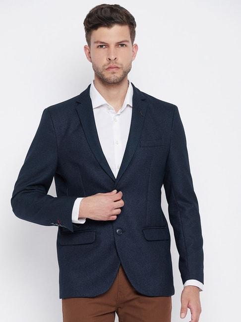 crimsoune-club-navy-slim-fit-self-pattern-blazer