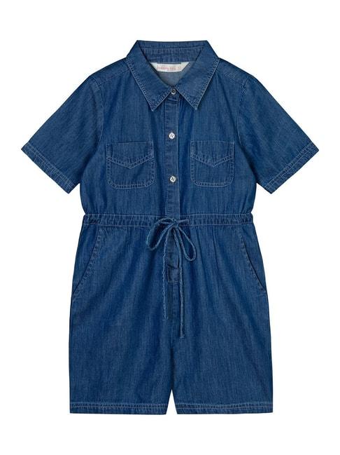 budding-bees-kids-blue-solid-playsuit