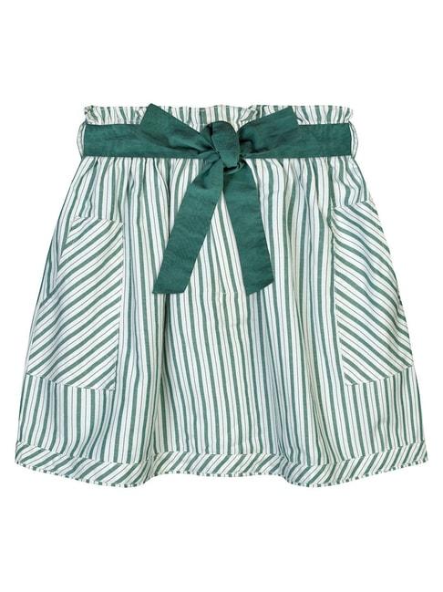 budding-bees-kids-green-&-white-striped-skirt-with-ribbon-belt