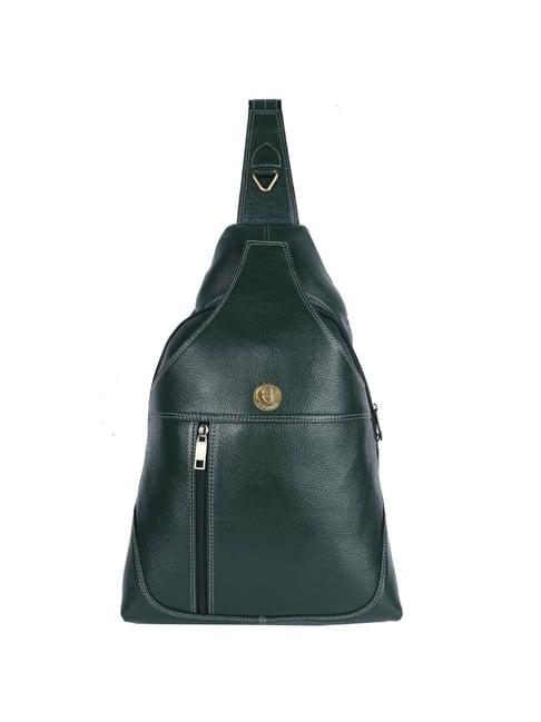 hileder-green-textured-large-leather-17-inch-backpack