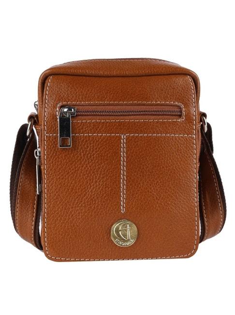 hileder-brown-textured-small-leather-7-inch-cross-body-bag