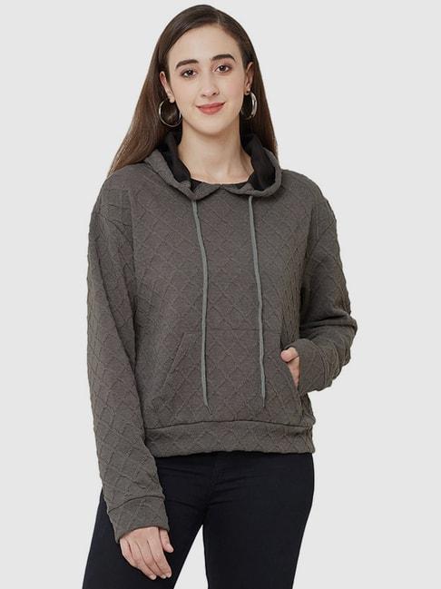 109 F Grey Embroidered Hoodies