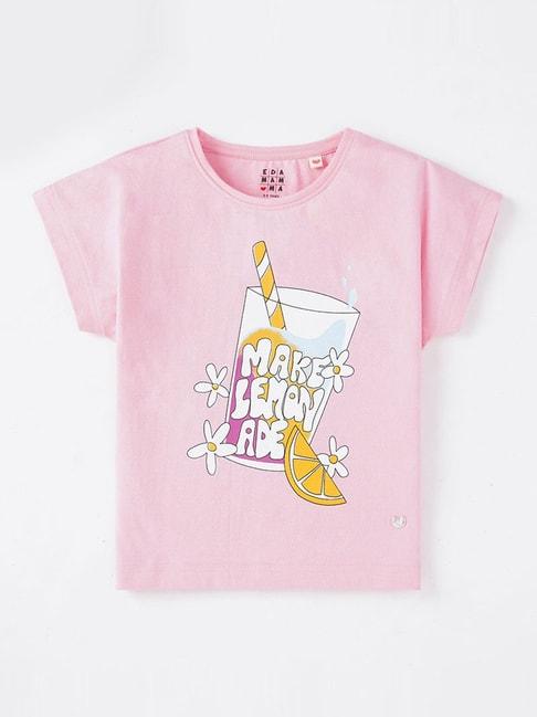 Ed-a-Mamma Kids Pink Cotton Printed Top