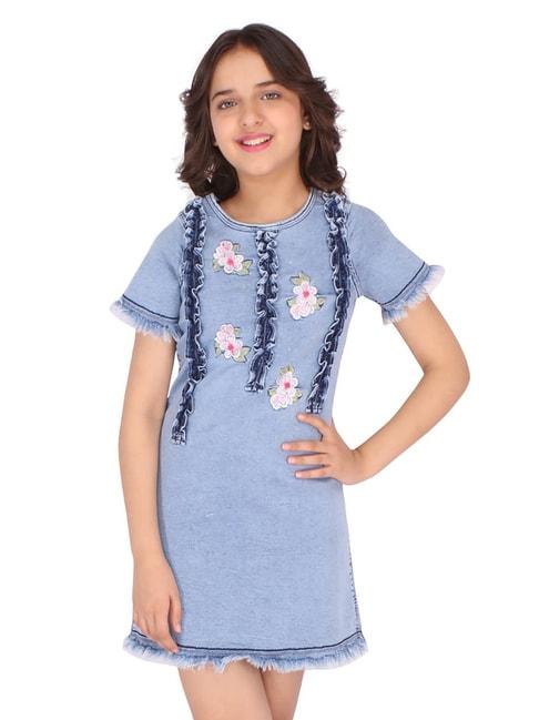 cutecumber-kids-blue-embroidered-dress
