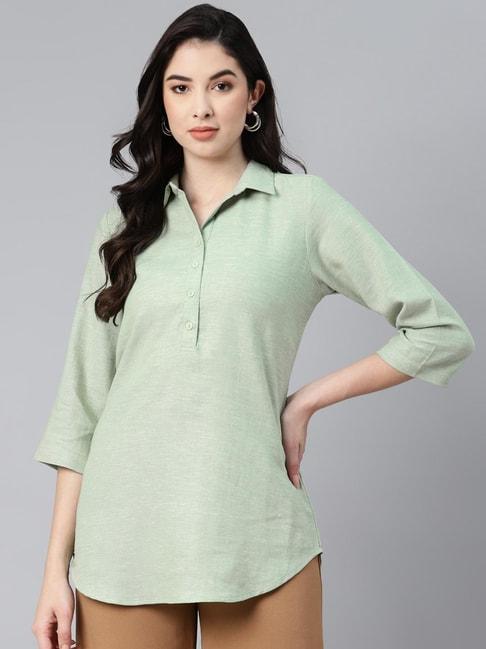 ayaany-light-green-regular-fit-top