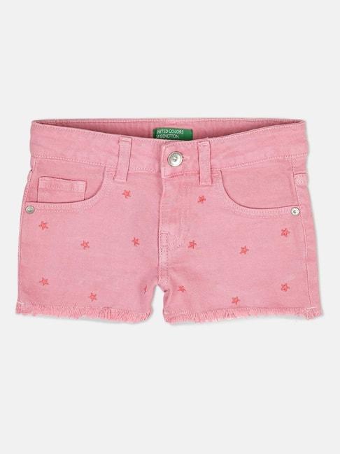 united-colors-of-benetton-kids-pink-embroidered-shorts