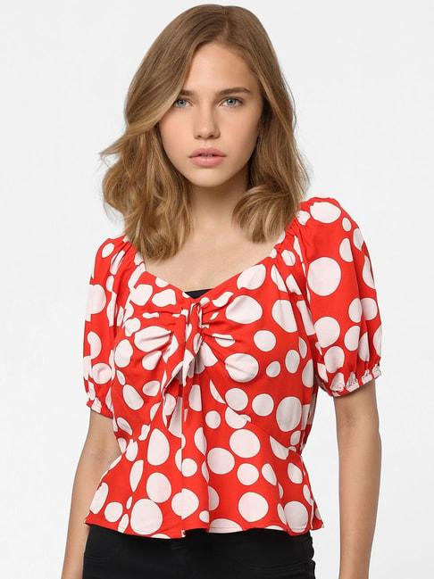 only-red-printed-top