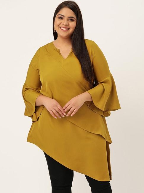 therebelinme-light-olive-high-low-tunic