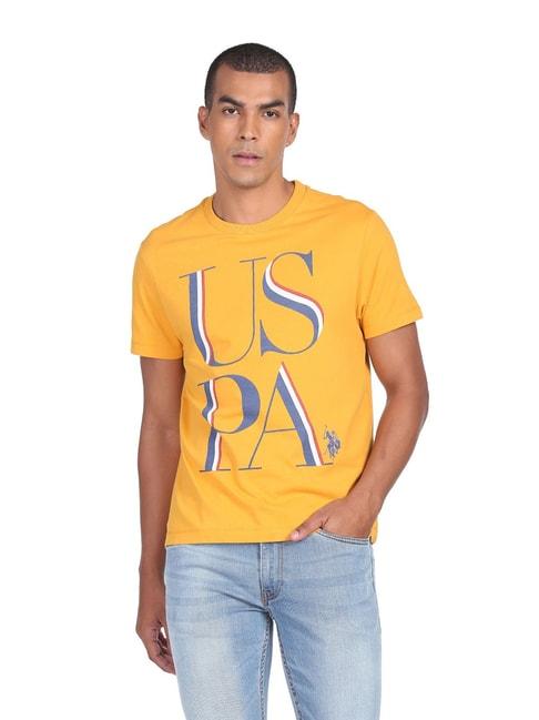 U.S. Polo Assn. Yellow Regular Fit Printed T-Shirt