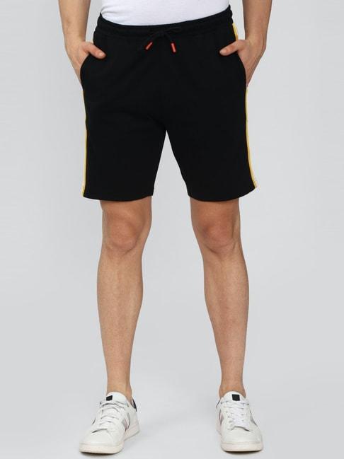 peter-england-black-cotton-regular-fit-shorts