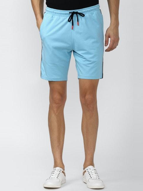 peter-england-blue-cotton-regular-fit-shorts