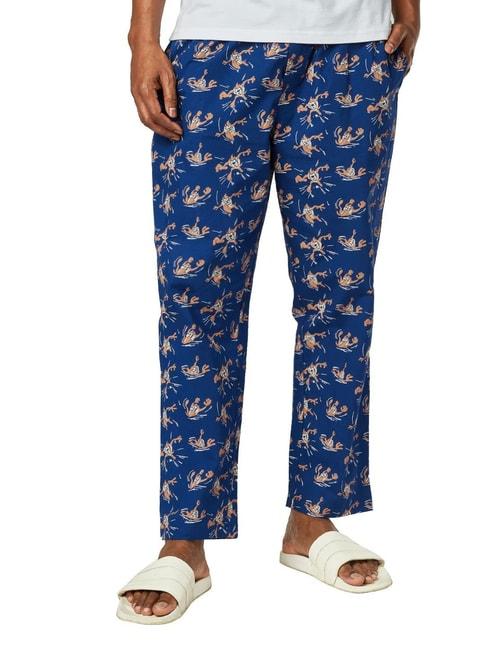 The Souled Store Blue Regular Fit Printed Pyjamas