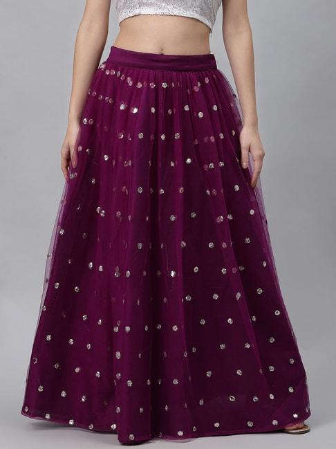 studiorasa Purple Embroidered Skirt
