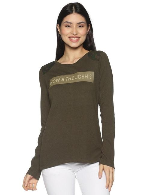 UrGear Olive Graphic Print Sweatshirt