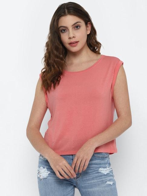 american-eagle-outfitters-pink-round-neck-t-shirt