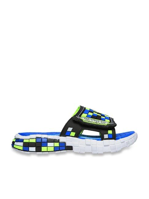 skechers-kids-mega-craft-sandal-cubosplash-black-&-blue-slides