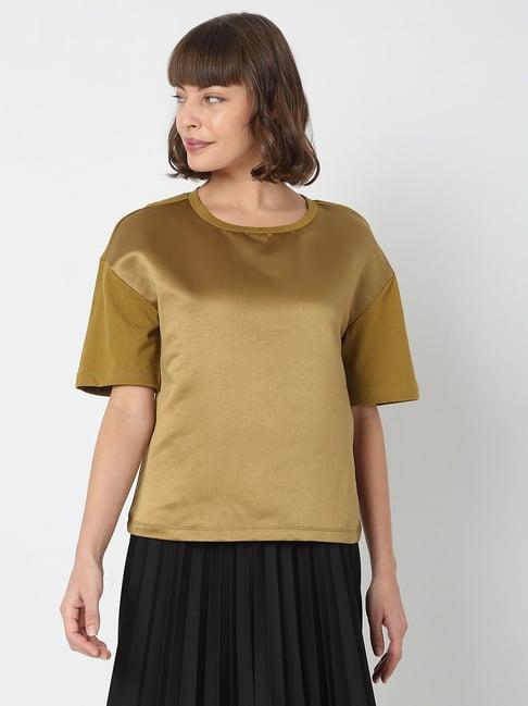 vero-moda-brown-regular-fit-t-shirt