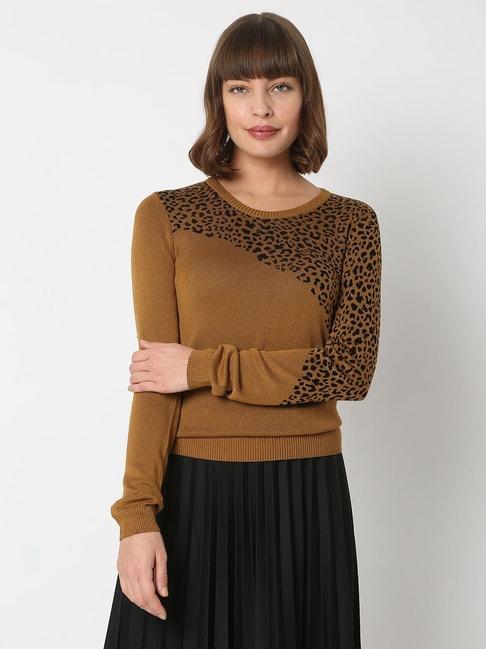 Vero Moda Brown & Black Animal Print Pullover