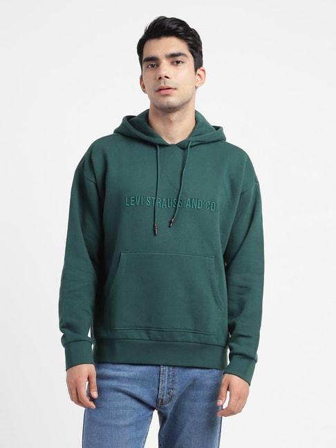 levi's-pine-green-cotton-regular-fit-hooded-sweatshirts
