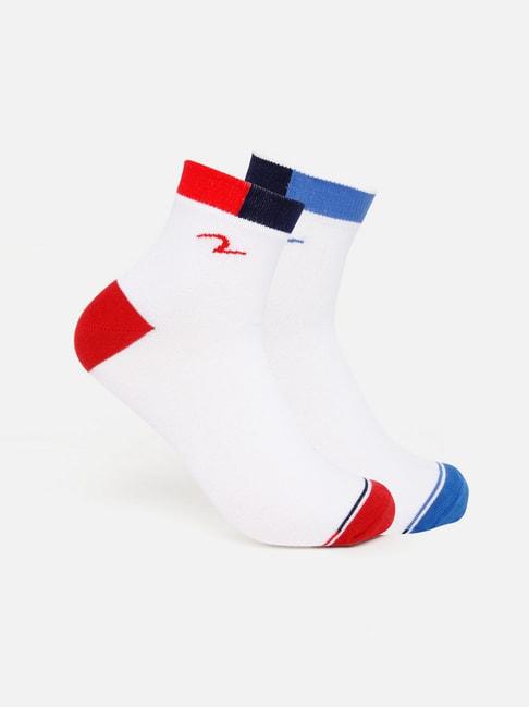 spykar-white-cotton-regular-fit-colour-block-socks---pack-of-2