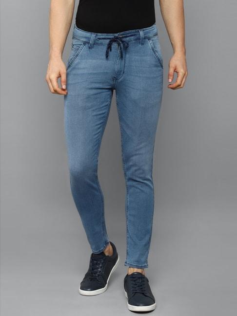 Louis Philippe Blue Cotton Slim Fit Jeans