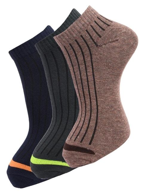 Dollar Multi Cotton Free Size Striped Socks - Pack of 3