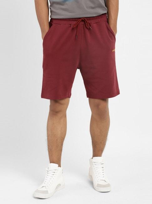 levi's-red-cotton-regular-fit-shorts