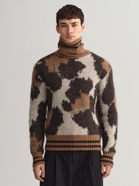 GANT Brown Self Design Sweater