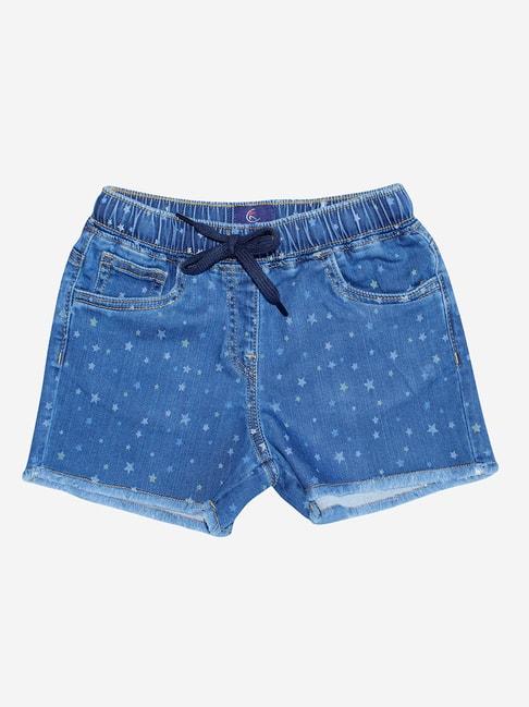 kiddopanti-kids-blue-printed-shorts