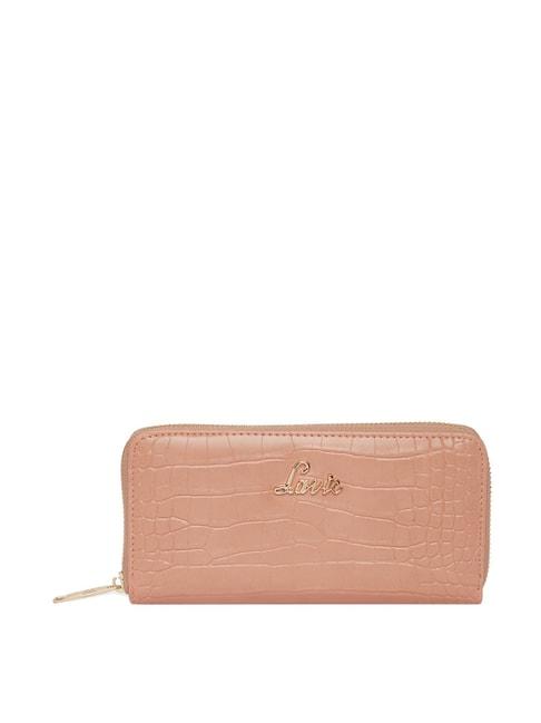 lavie-pink-textured-zip-around-wallet-for-women