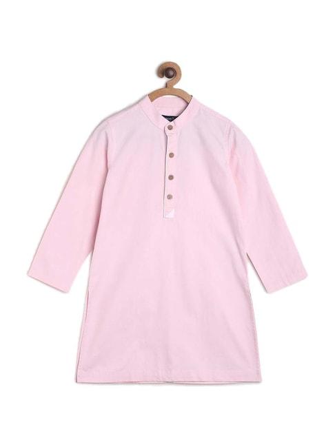 Tales & Stories Kids Pink Cotton Regular Fit Full Sleeves Kurta